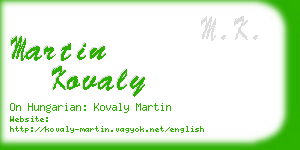 martin kovaly business card
